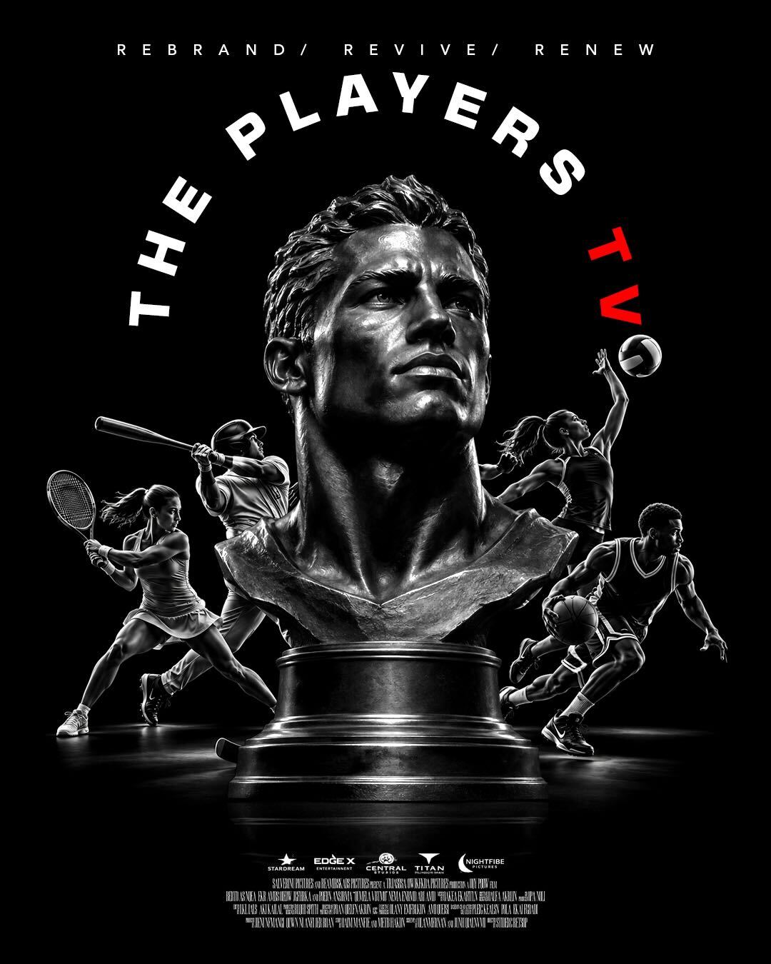 The Players TV Big R poster — the player bust surrounded by athletes
